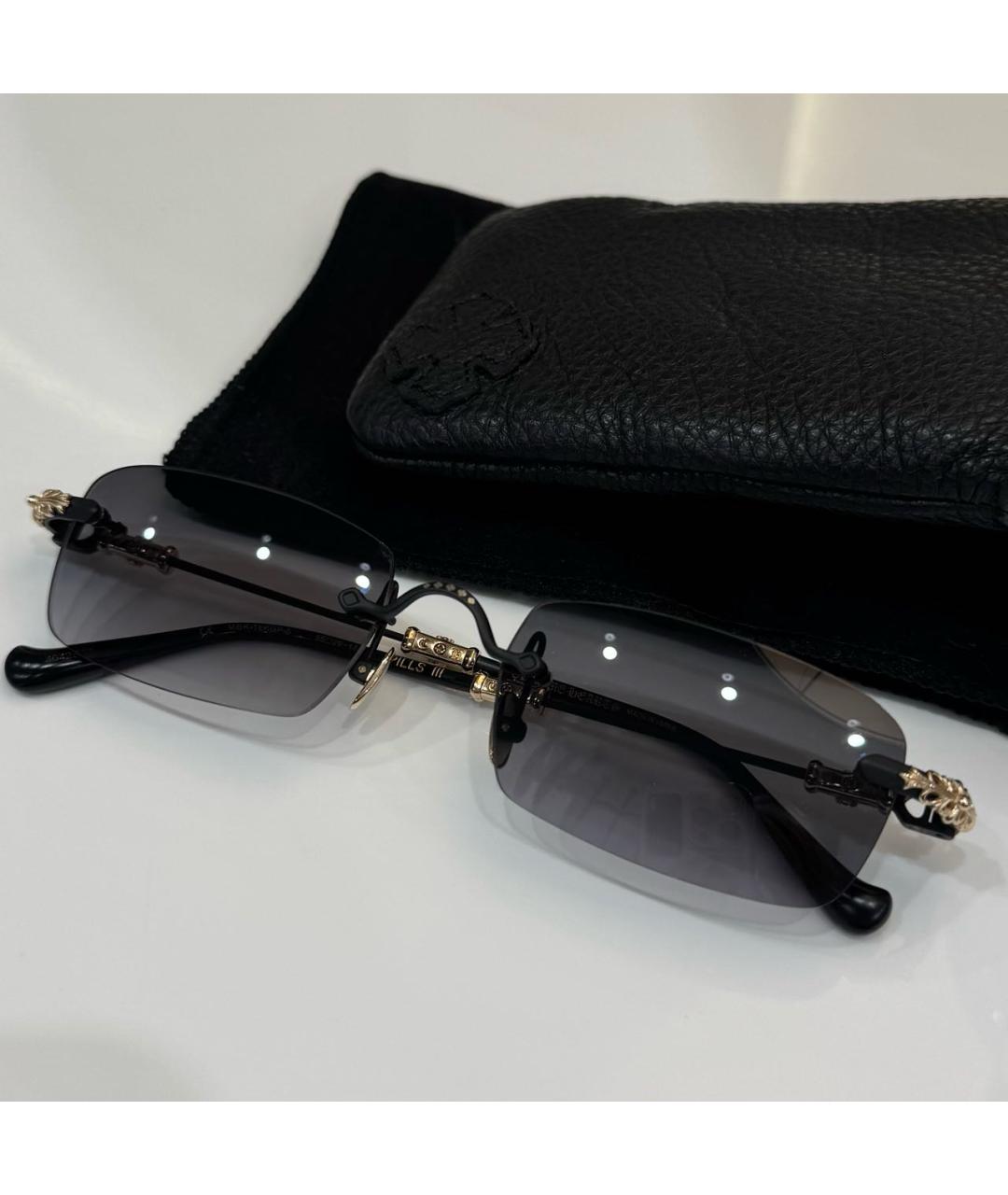 CHROME HEARTS Золотые металлические солнцезащитные очки, фото 8
