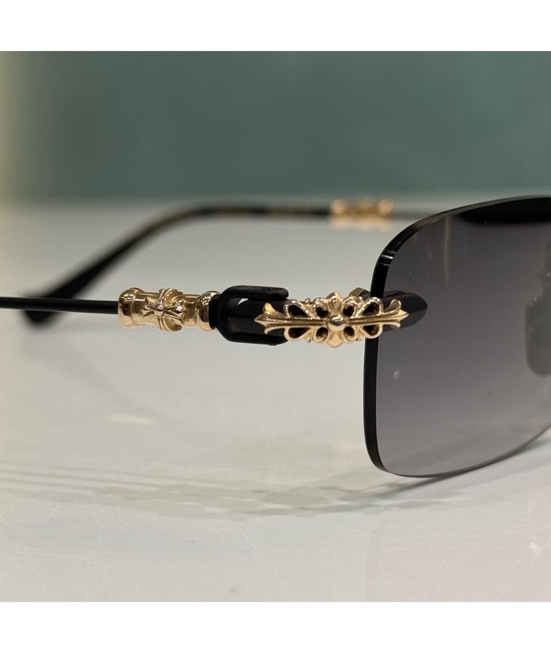 CHROME HEARTS Золотые металлические солнцезащитные очки, фото 2
