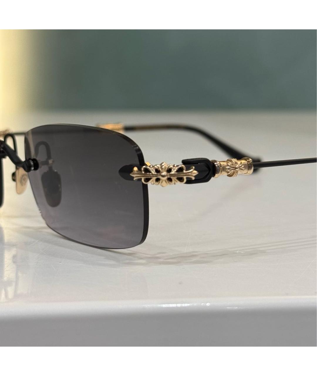 CHROME HEARTS Золотые металлические солнцезащитные очки, фото 3