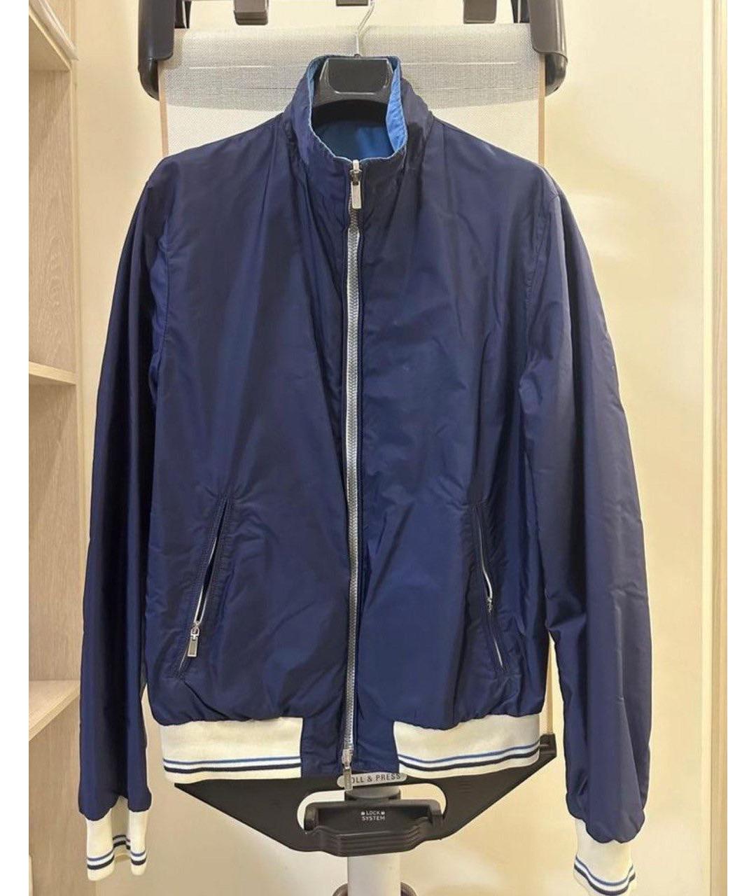 CANALI Темно-синяя атласная куртка, фото 5