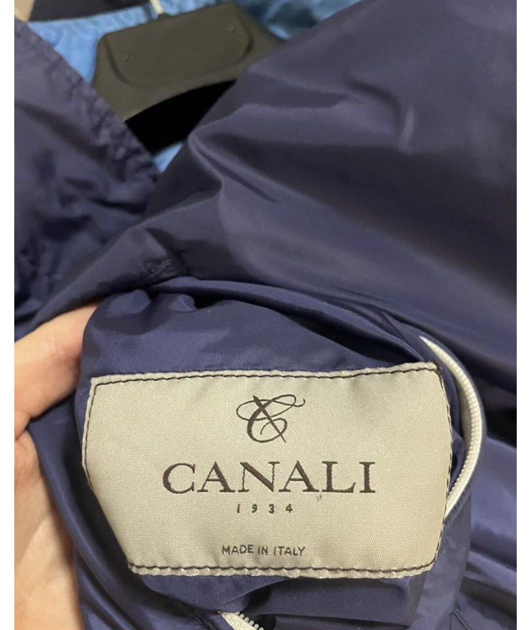 CANALI Темно-синяя атласная куртка, фото 3