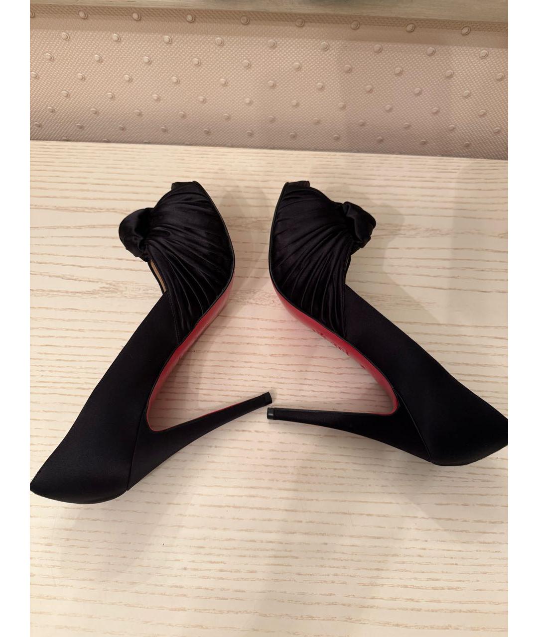 CHRISTIAN LOUBOUTIN Черные текстильные туфли, фото 5