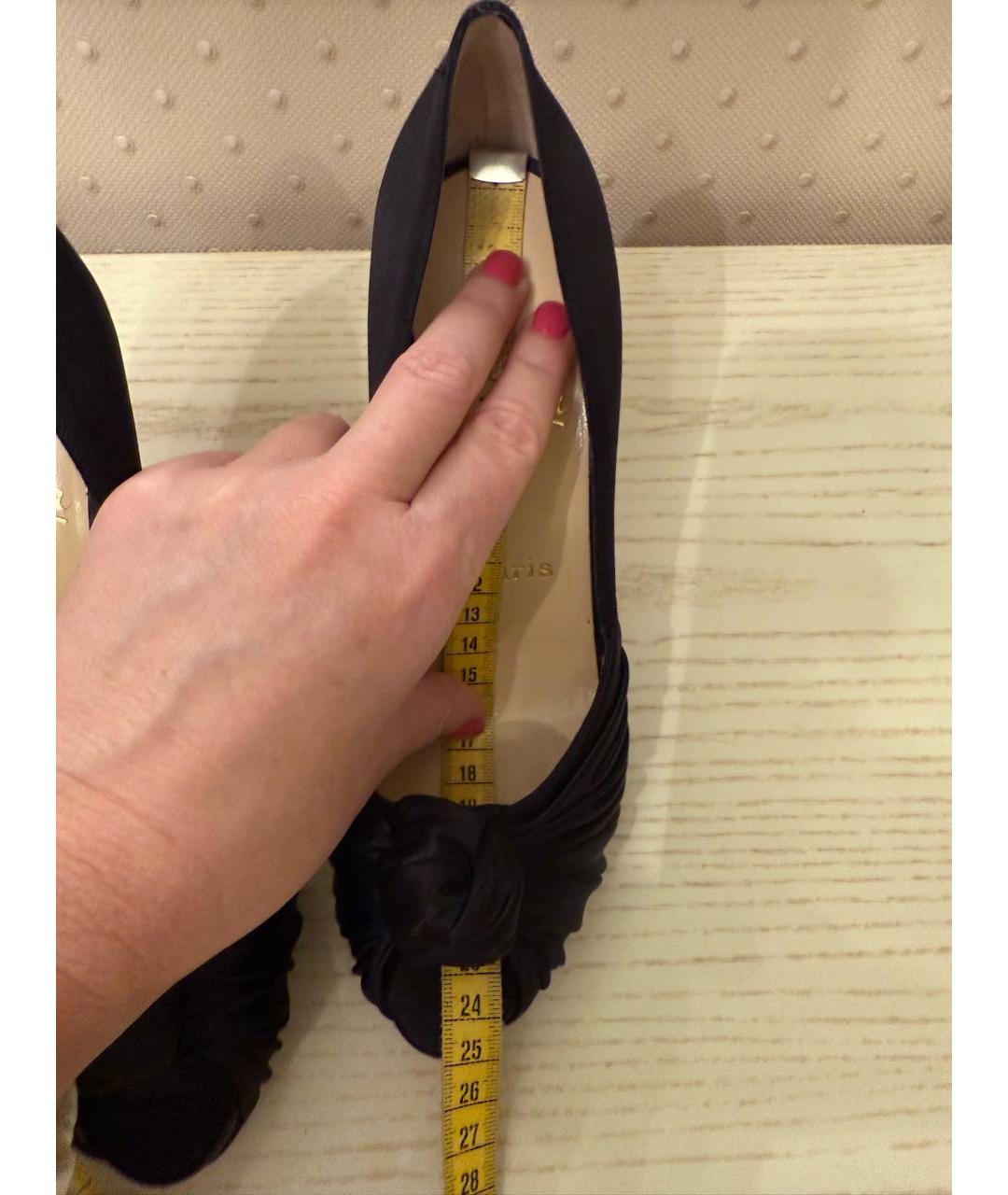 CHRISTIAN LOUBOUTIN Черные текстильные туфли, фото 7