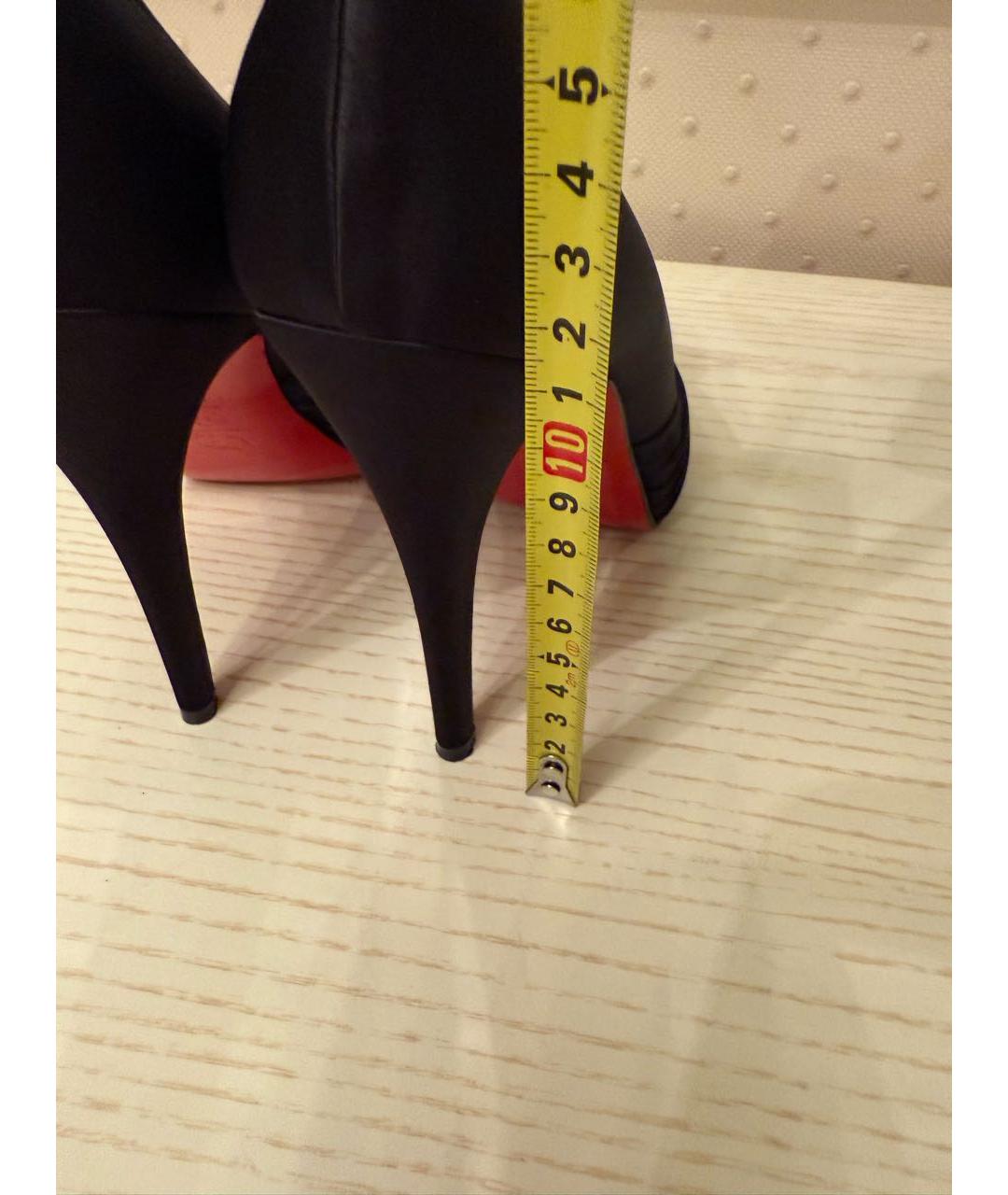 CHRISTIAN LOUBOUTIN Черные текстильные туфли, фото 4