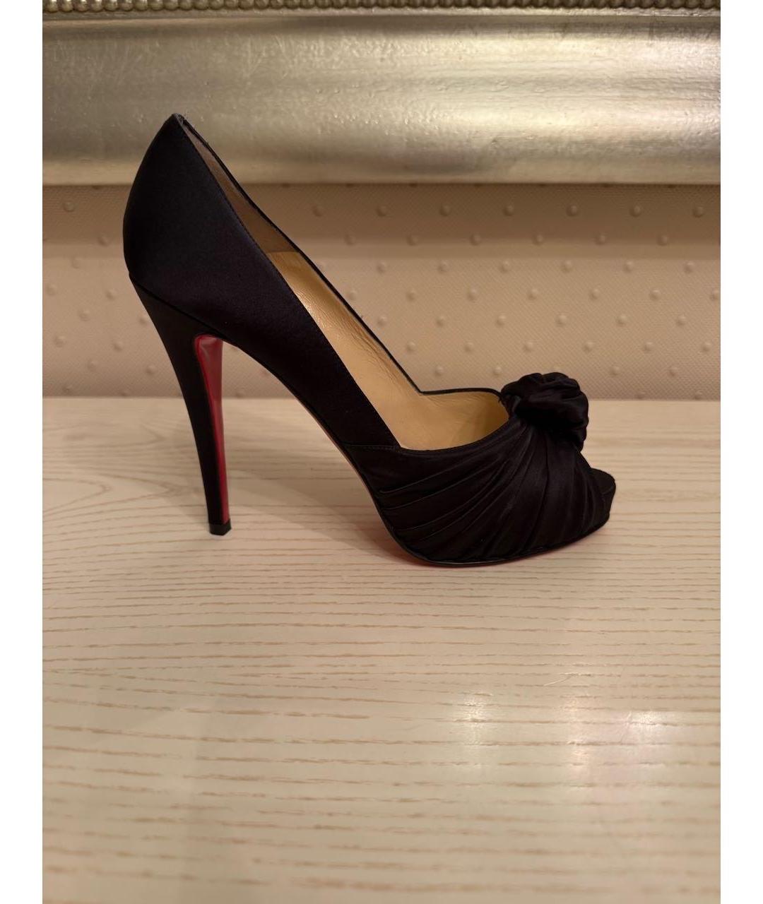 CHRISTIAN LOUBOUTIN Черные текстильные туфли, фото 10