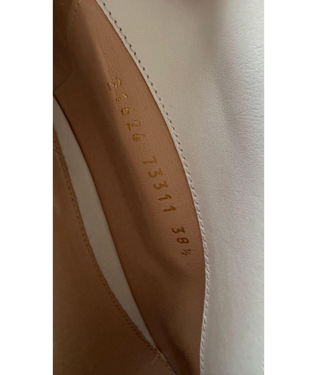 GIANVITO ROSSI Белые кожаные ботильоны, фото 5