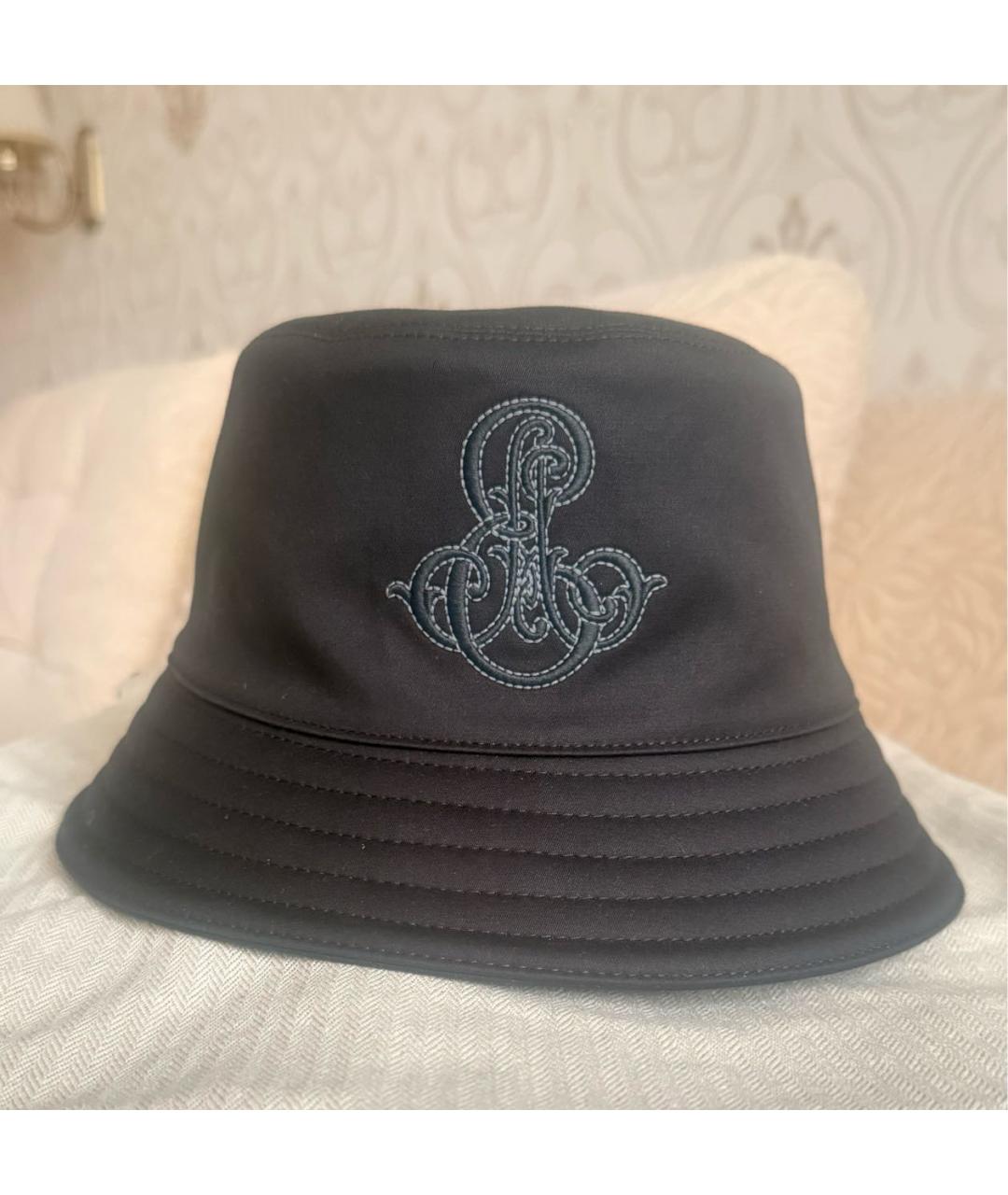 HERMES Черная хлопковая панама, фото 3