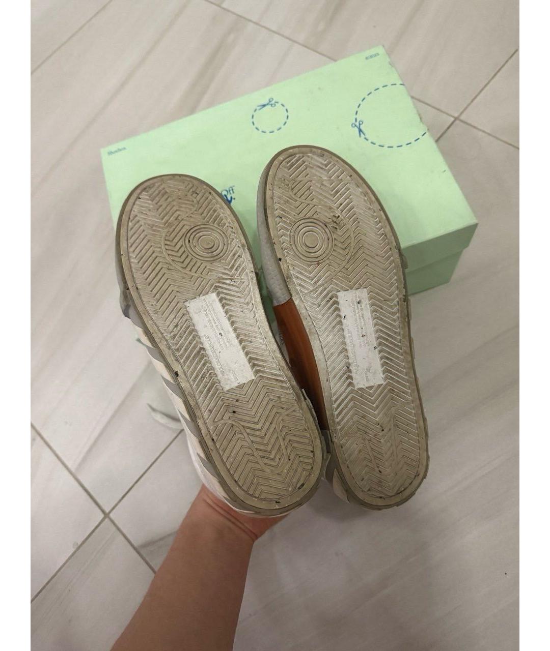OFF-WHITE Белые текстильные низкие кроссовки / кеды, фото 3