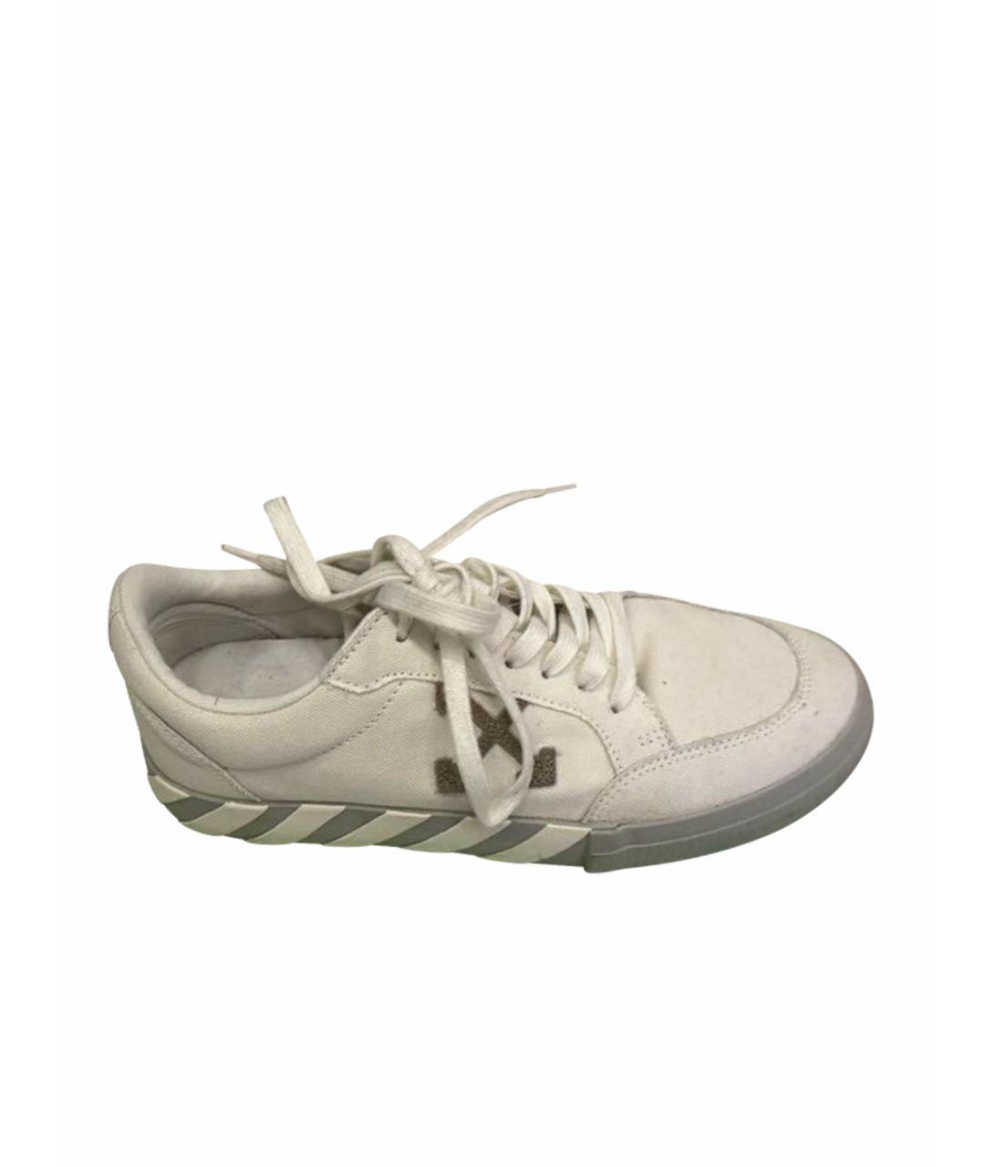 OFF-WHITE Белые текстильные низкие кроссовки / кеды, фото 1