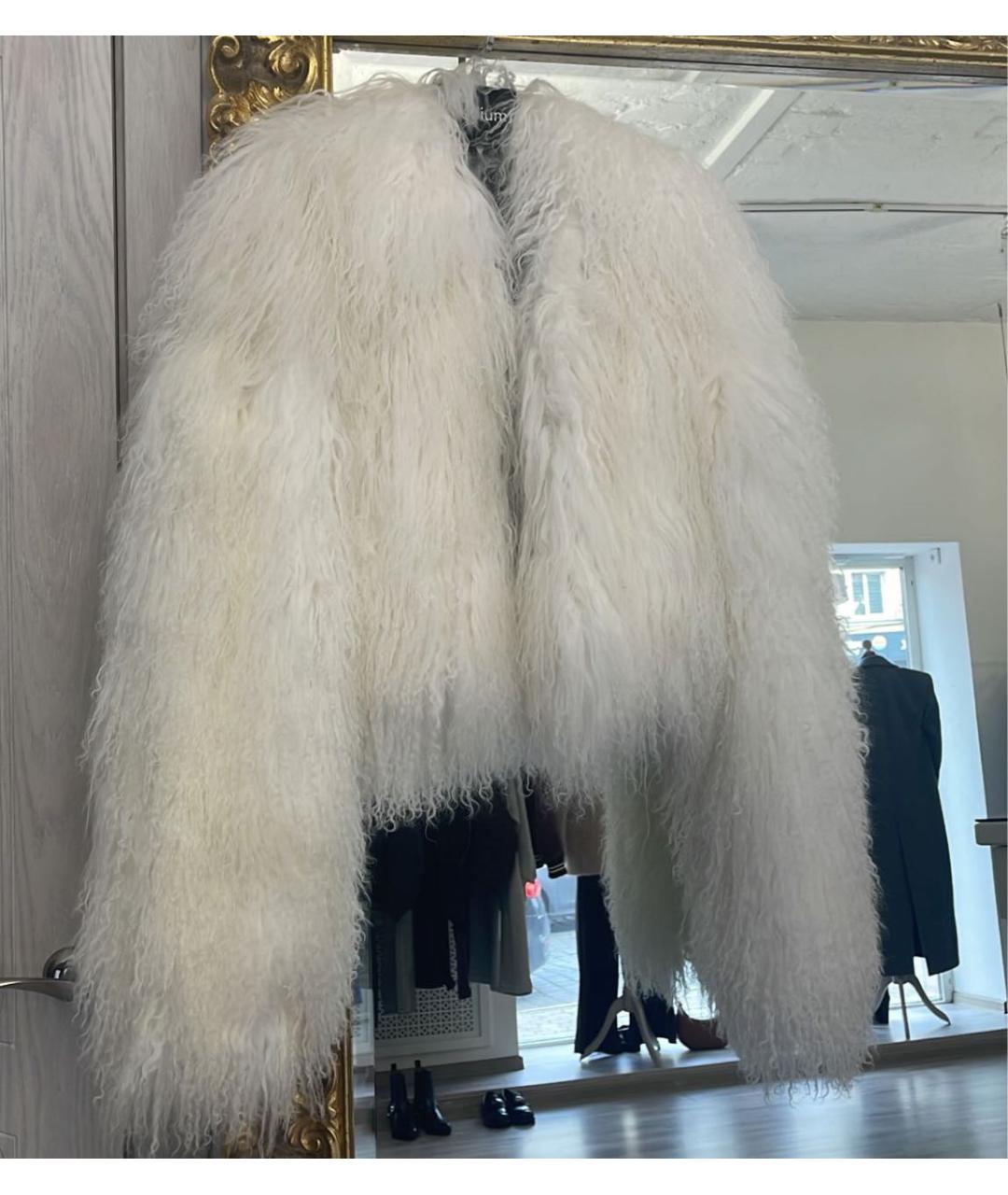 Jacob Lee Белая меховая шуба, фото 3