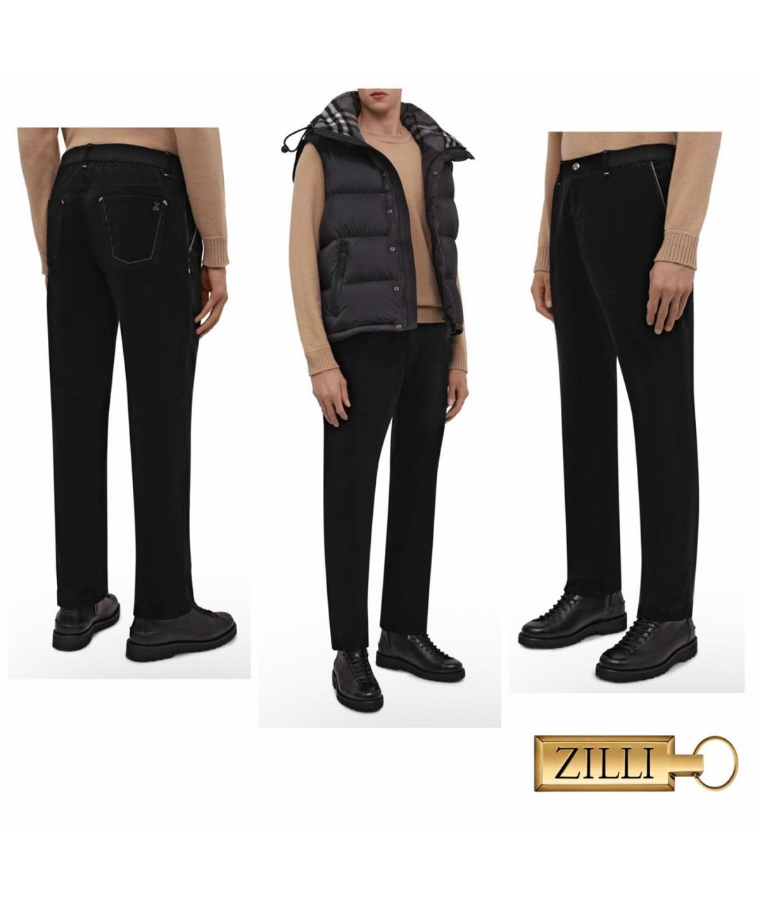 ZILLI Черные хлопко-кашемировые джинсы, фото 4