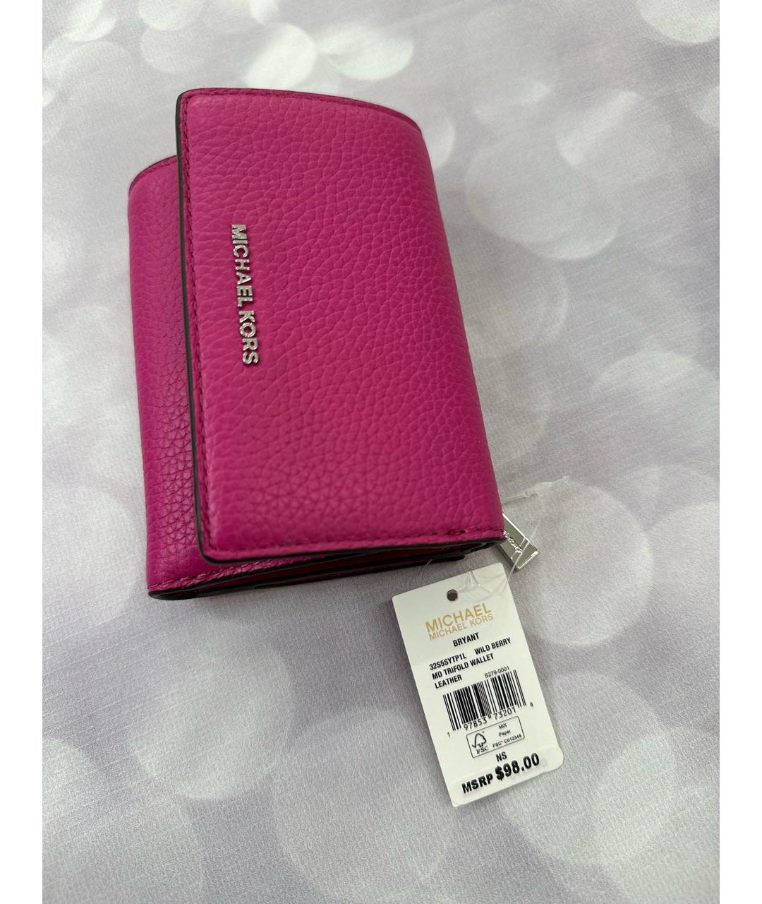 MICHAEL KORS Фуксия кожаный кошелек, фото 5