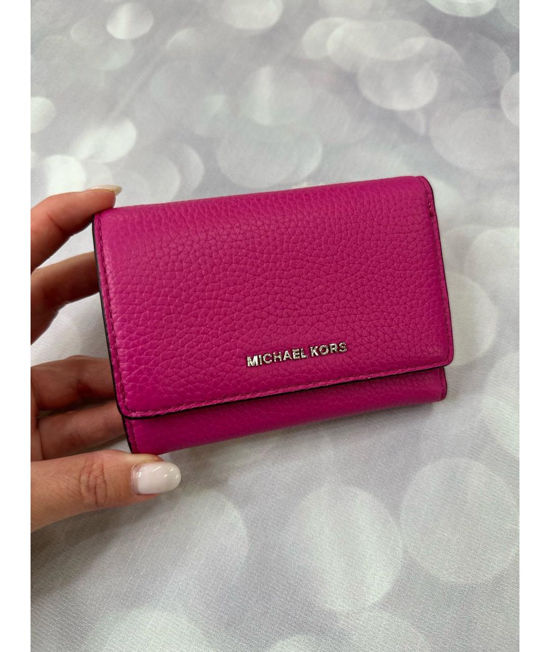 MICHAEL KORS Фуксия кожаный кошелек, фото 3