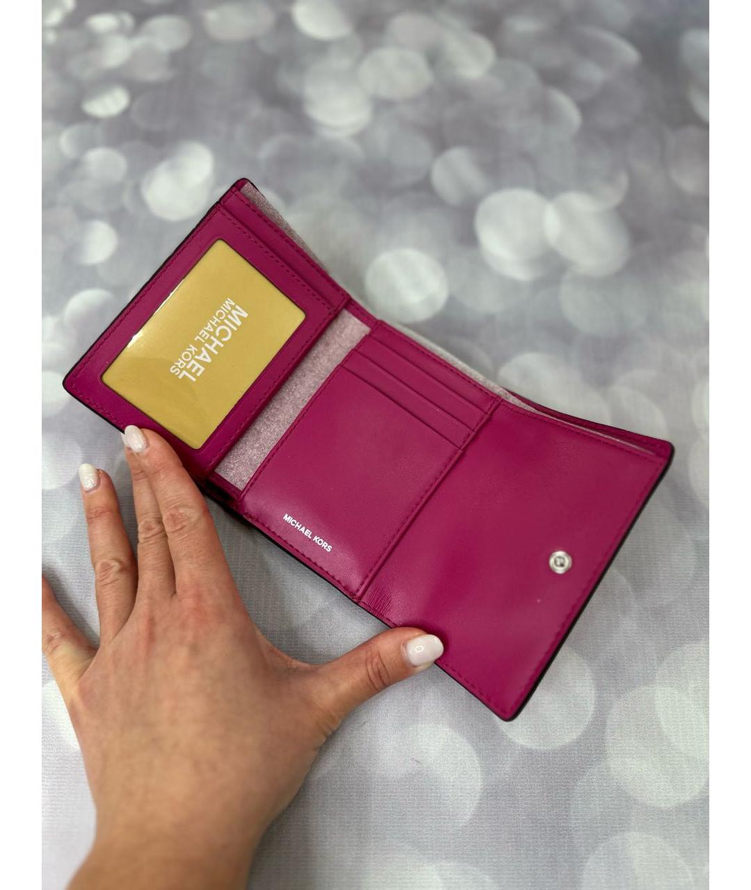 MICHAEL KORS Фуксия кожаный кошелек, фото 4