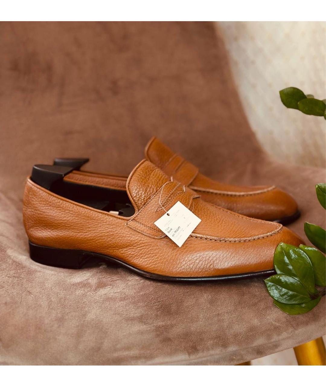 BRIONI Оранжевое лоферы из экзотической кожи, фото 4