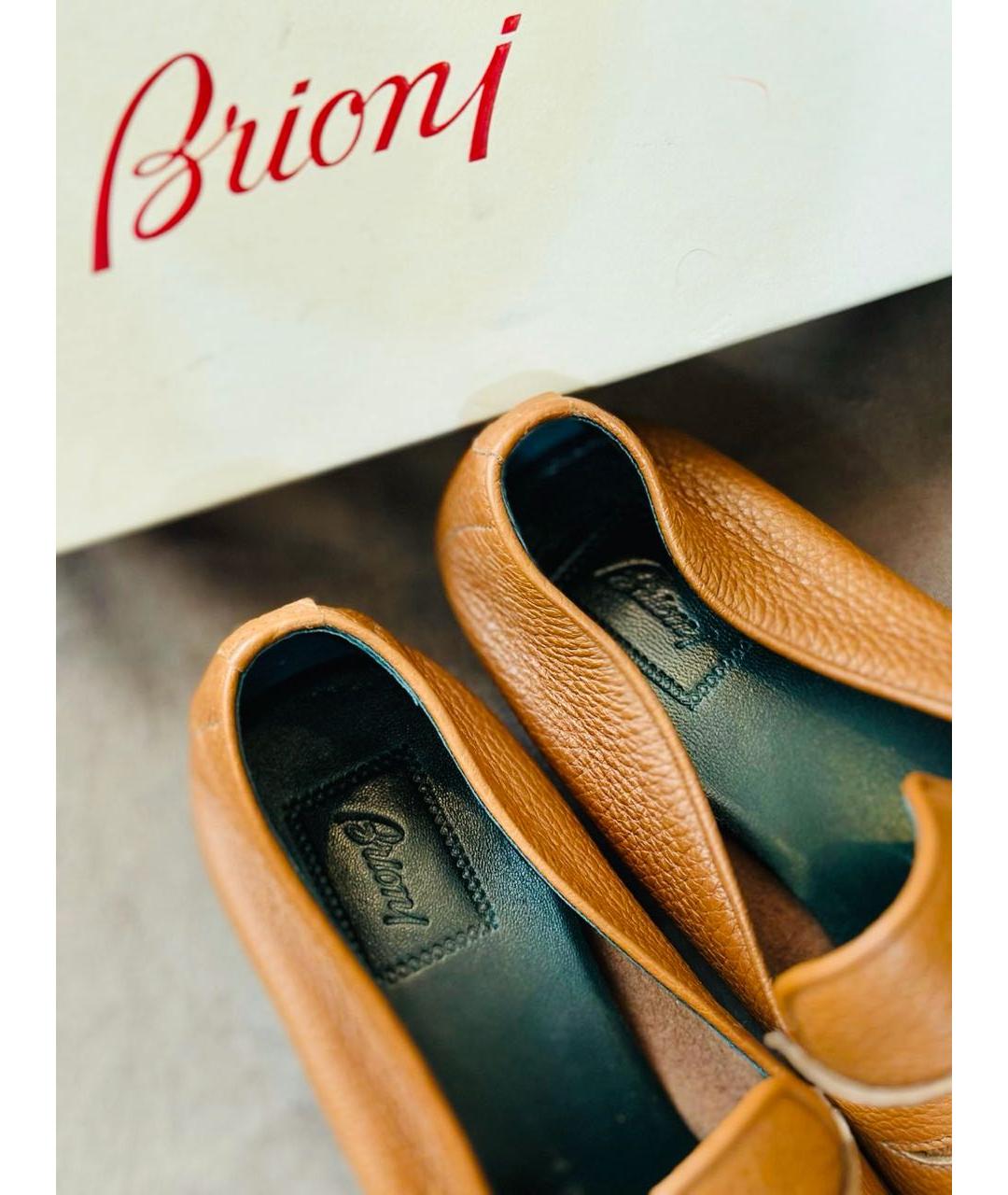 BRIONI Оранжевое лоферы из экзотической кожи, фото 7