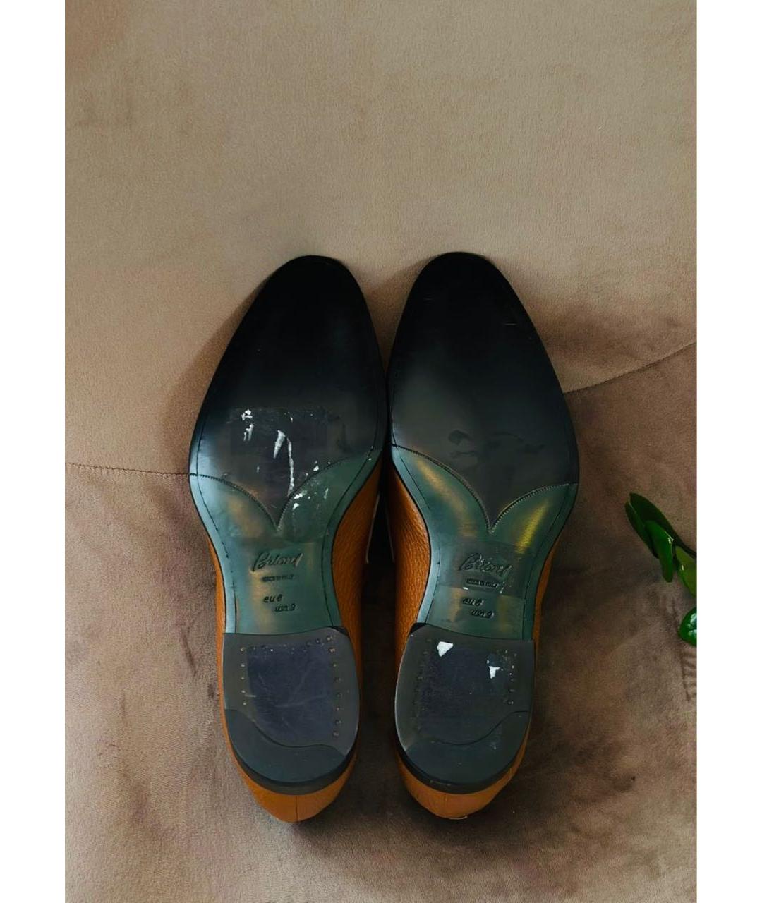 BRIONI Оранжевое лоферы из экзотической кожи, фото 6