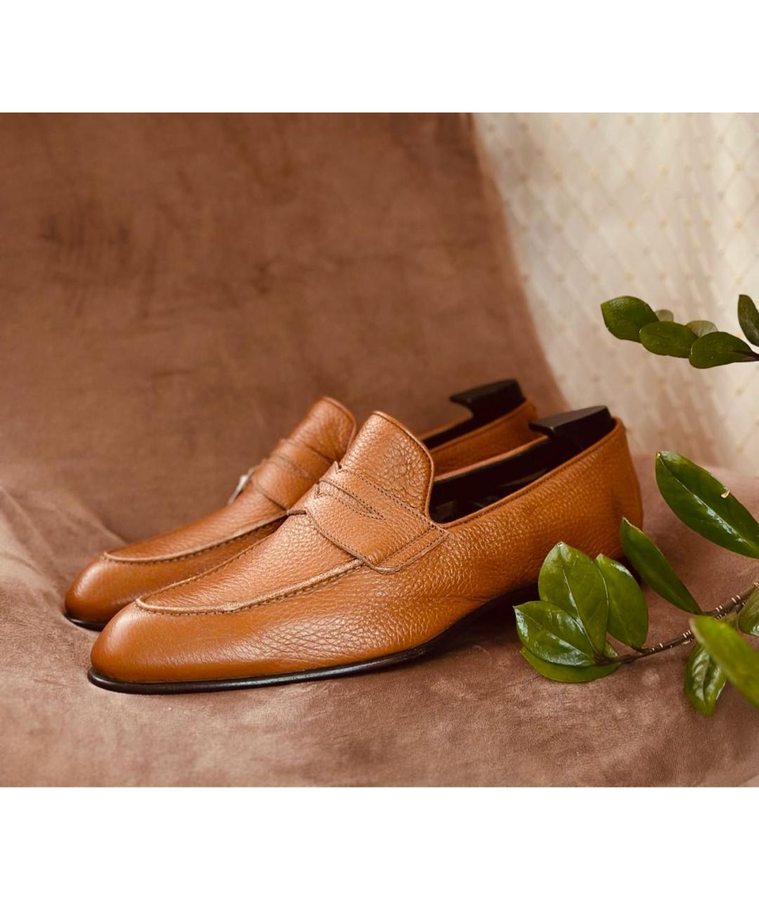 BRIONI Оранжевое лоферы из экзотической кожи, фото 3