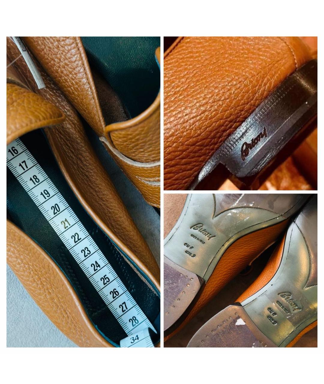 BRIONI Оранжевое лоферы из экзотической кожи, фото 8