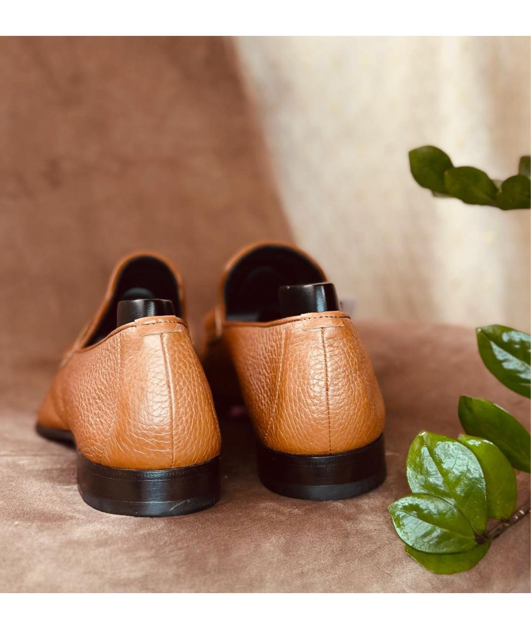 BRIONI Оранжевое лоферы из экзотической кожи, фото 5