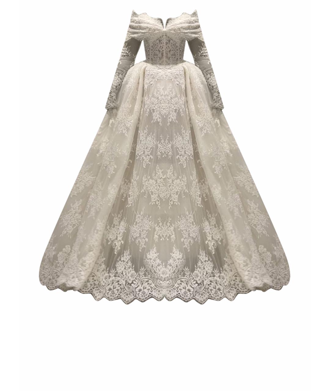 ZUHAIR MURAD Белое кружевное свадебное платье, фото 1