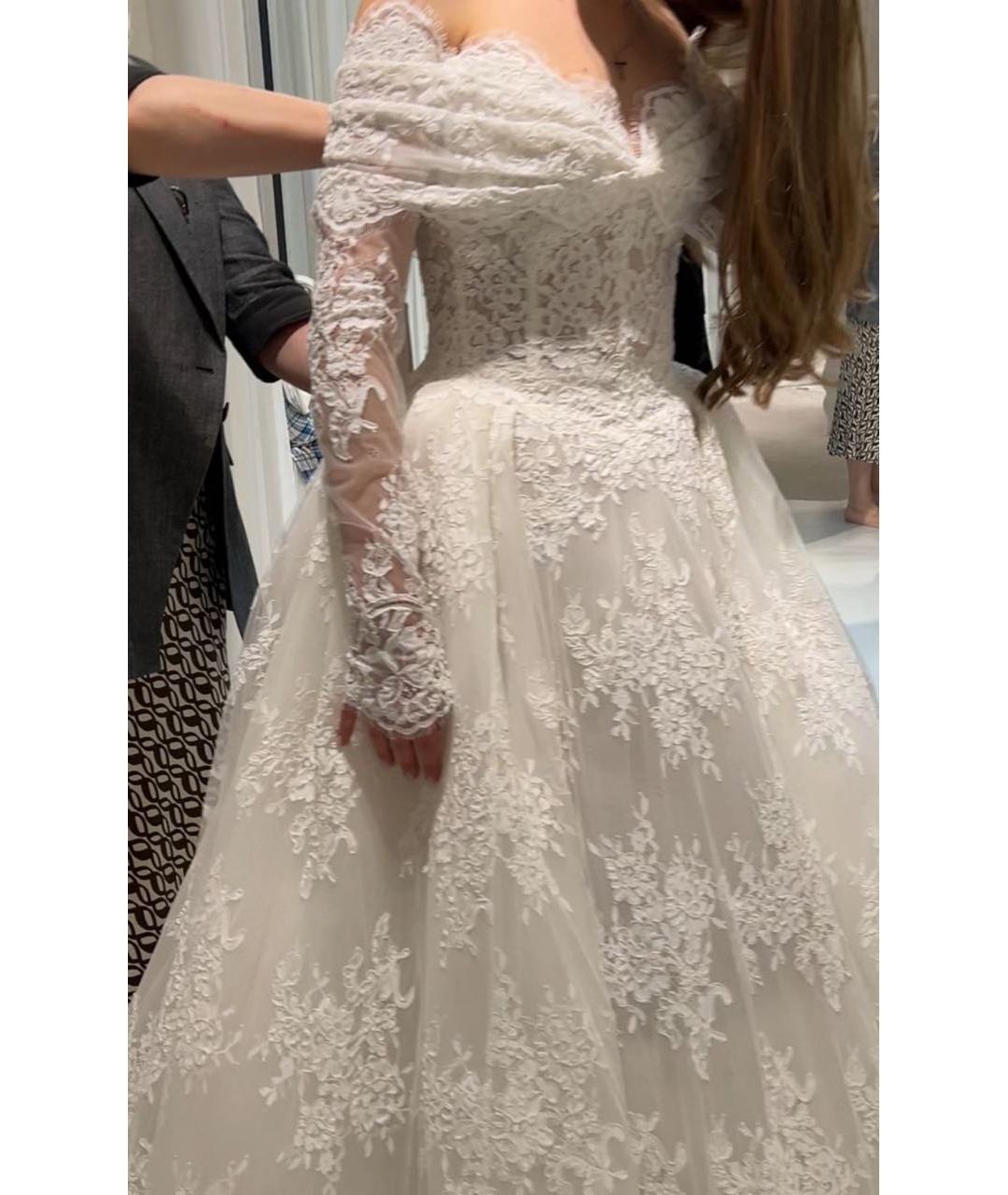 ZUHAIR MURAD Белое кружевное свадебное платье, фото 6