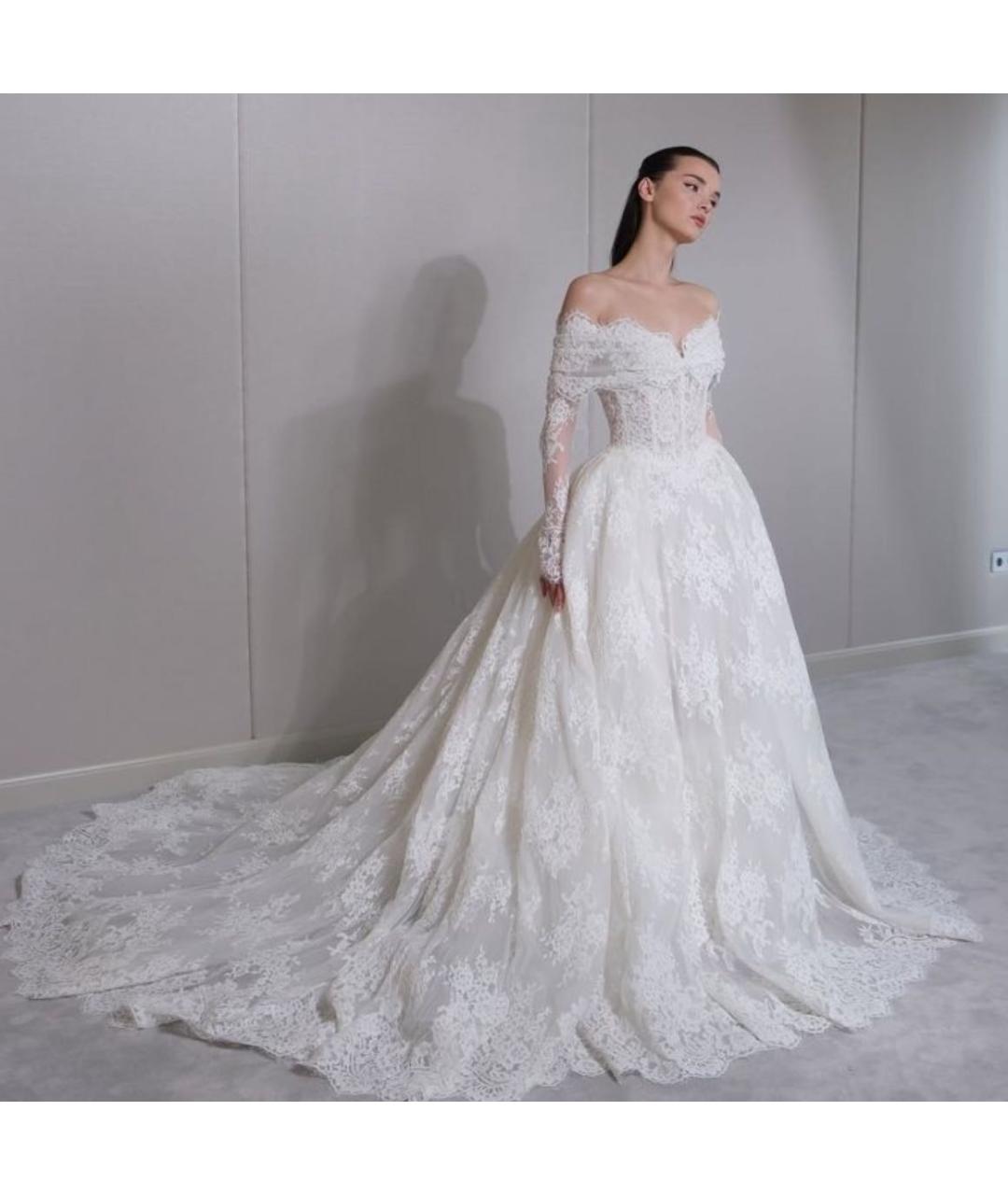 ZUHAIR MURAD Белое кружевное свадебное платье, фото 2