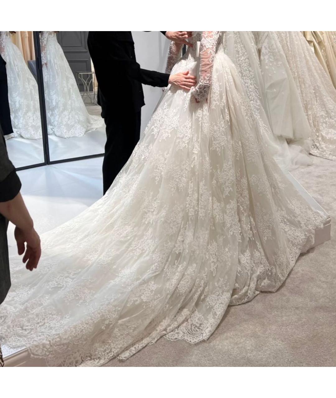 ZUHAIR MURAD Белое кружевное свадебное платье, фото 5