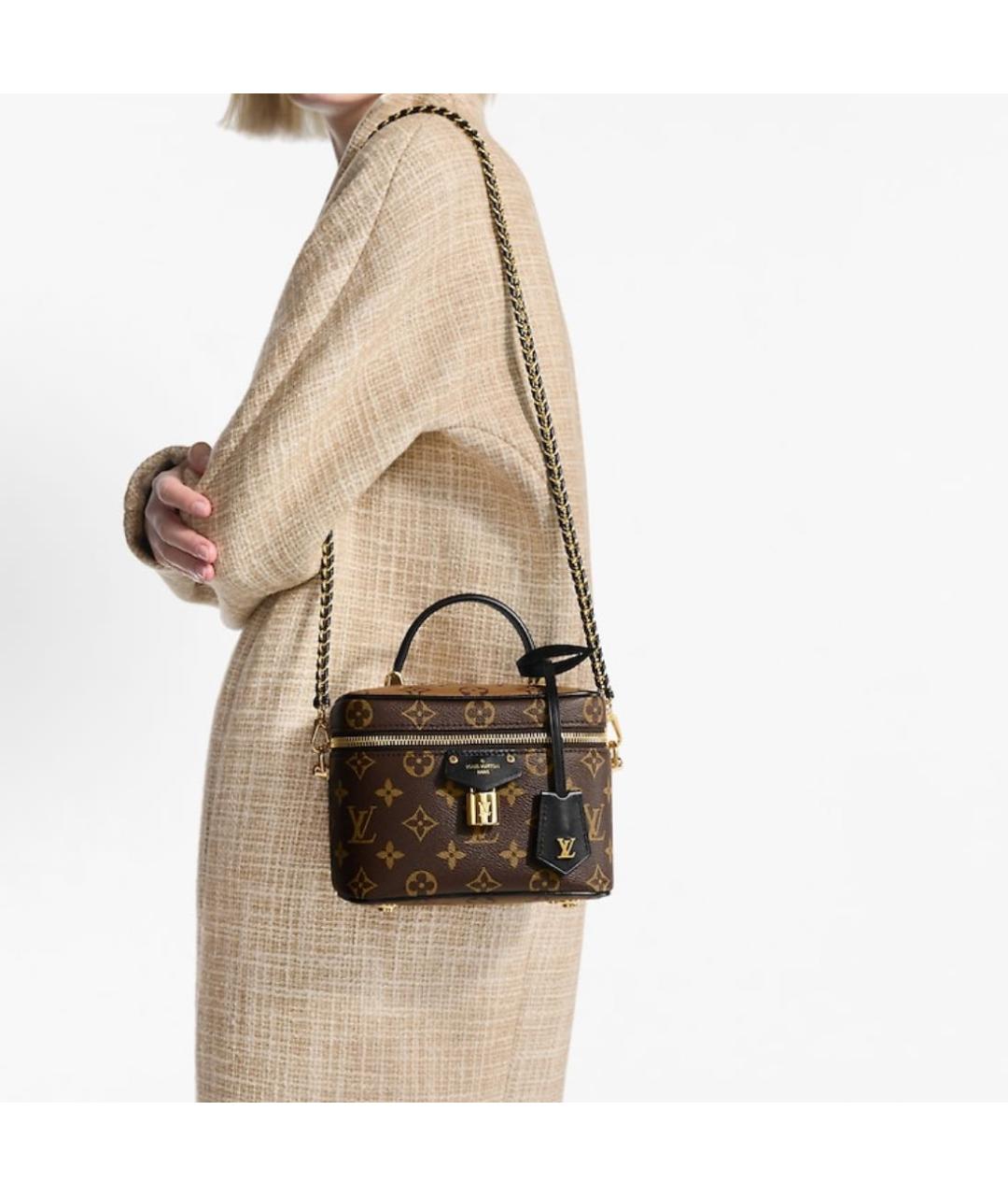LOUIS VUITTON Коричневая кожаная сумка через плечо, фото 4