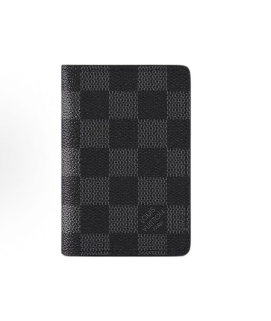 LOUIS VUITTON Антрацитовый кожаный кошелек, фото 1