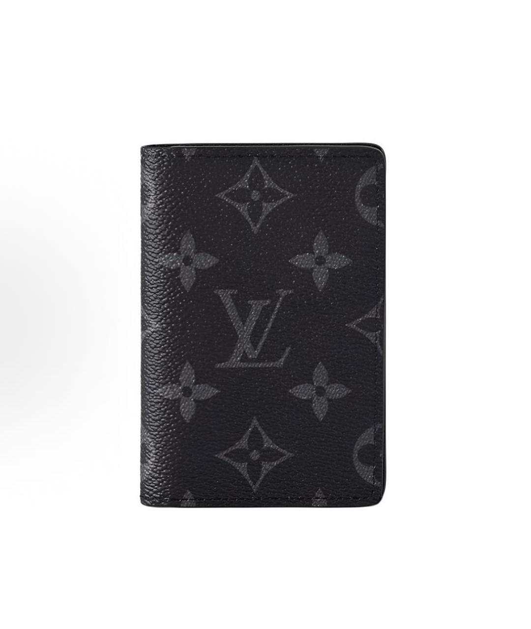 LOUIS VUITTON Черный кожаный кошелек, фото 1
