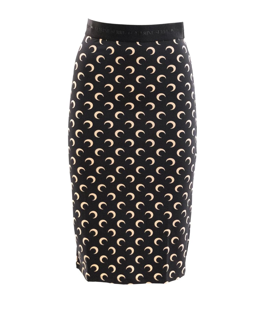 MARINE SERRE Черная полиамидовая юбка миди, фото 1