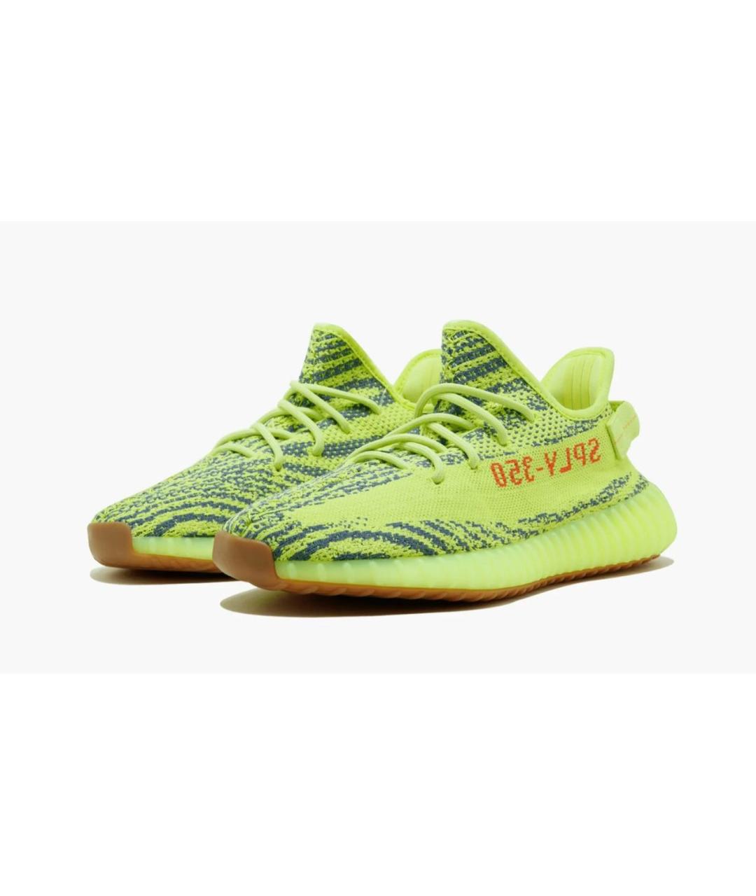ADIDAS YEEZY Зеленые текстильные низкие кроссовки / кеды, фото 2