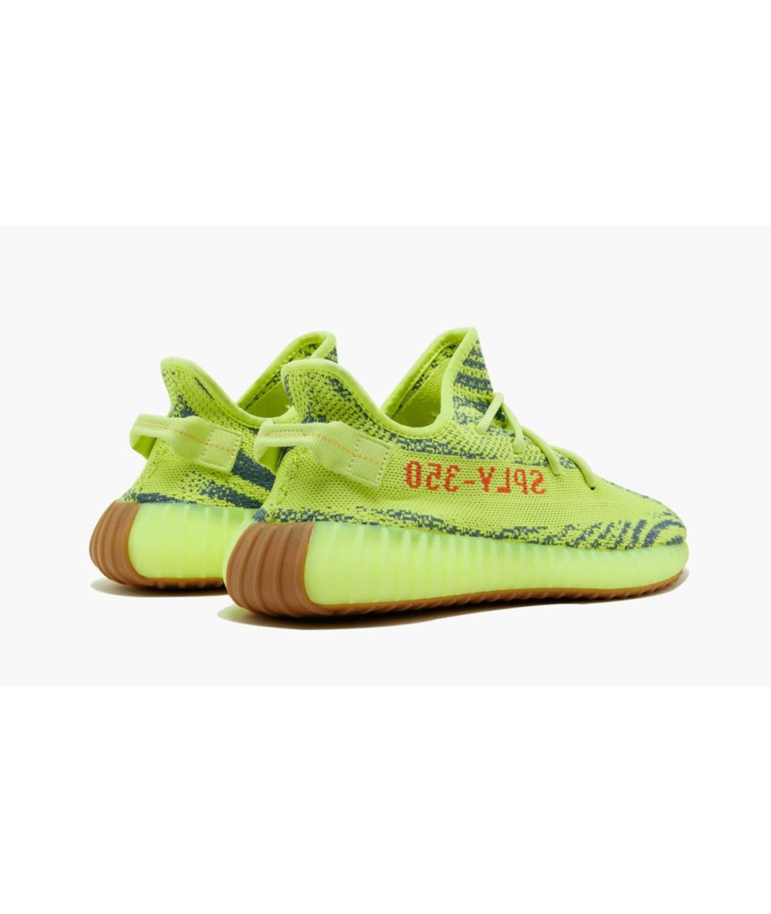 ADIDAS YEEZY Зеленые текстильные низкие кроссовки / кеды, фото 3