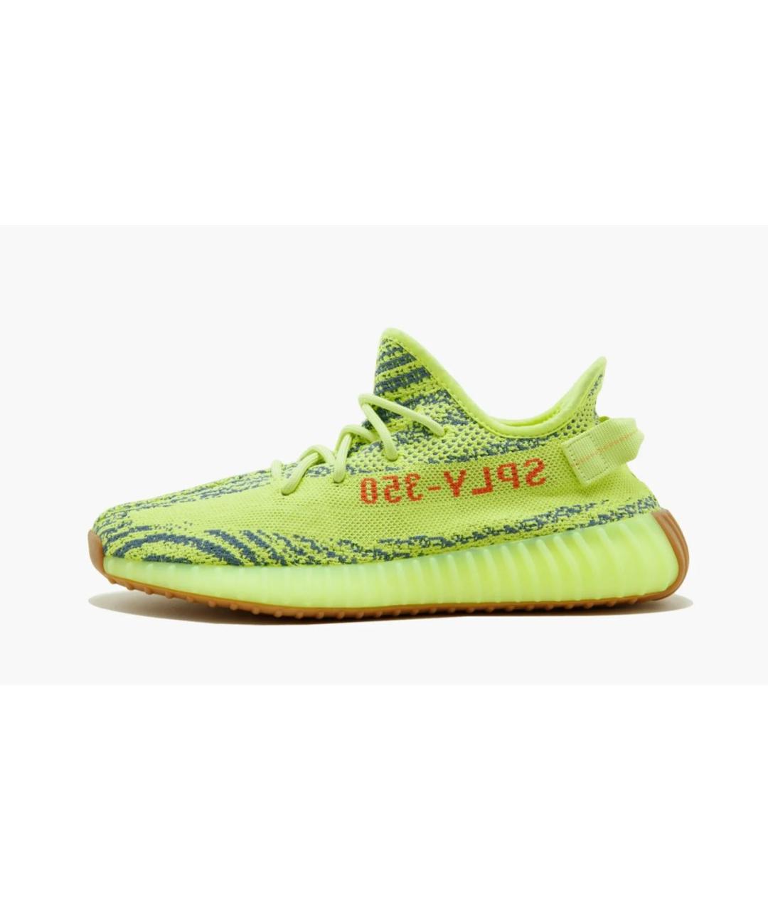 ADIDAS YEEZY Зеленые текстильные низкие кроссовки / кеды, фото 6