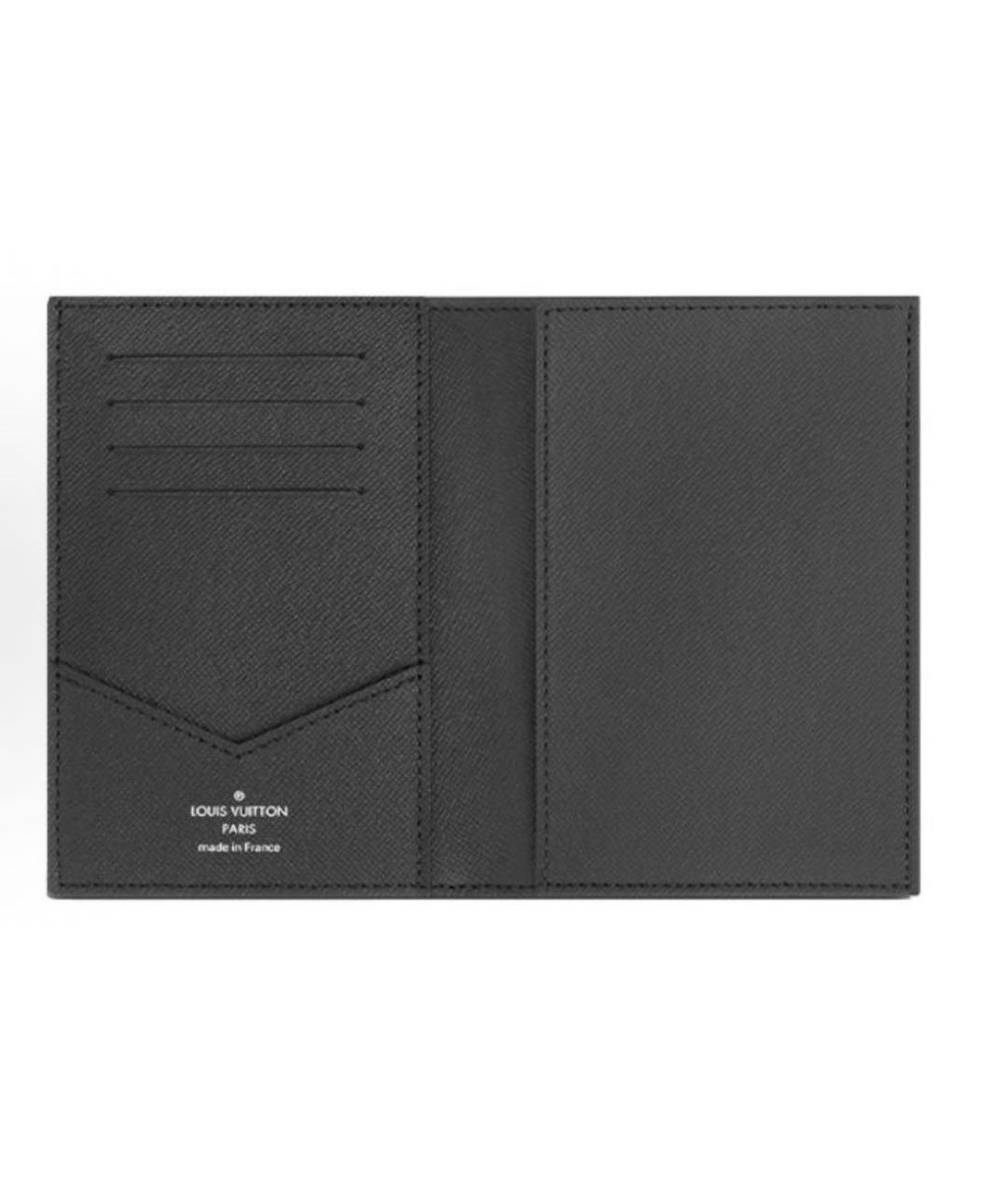 LOUIS VUITTON Антрацитовый кожаный кардхолдер, фото 4