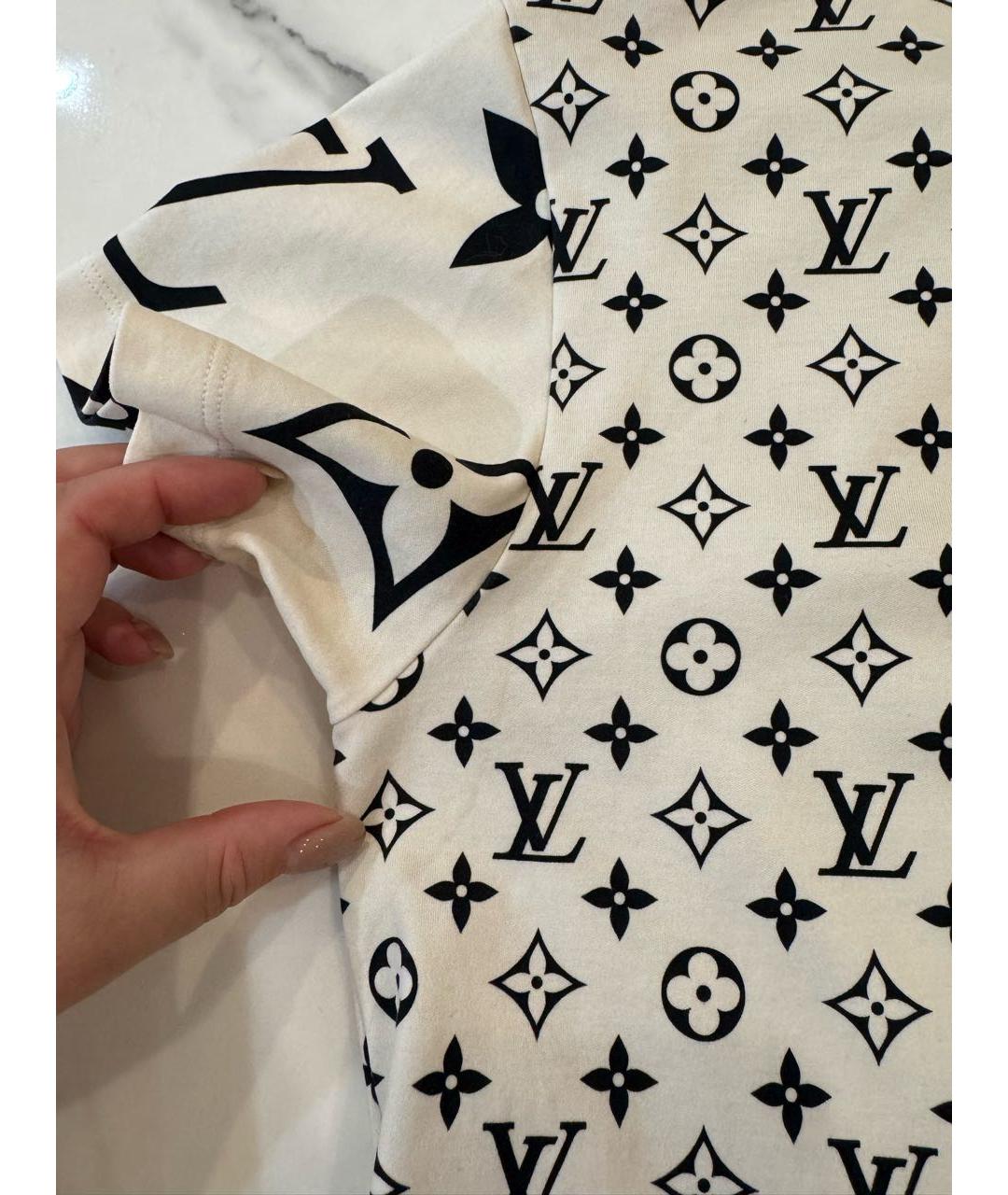 LOUIS VUITTON Белая хлопковая футболка, фото 7