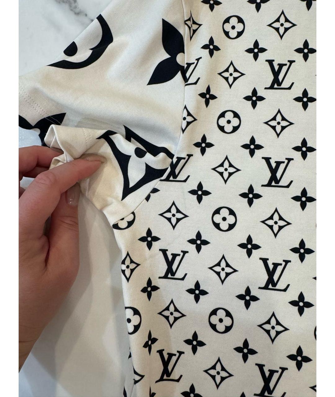 LOUIS VUITTON Белая хлопковая футболка, фото 5
