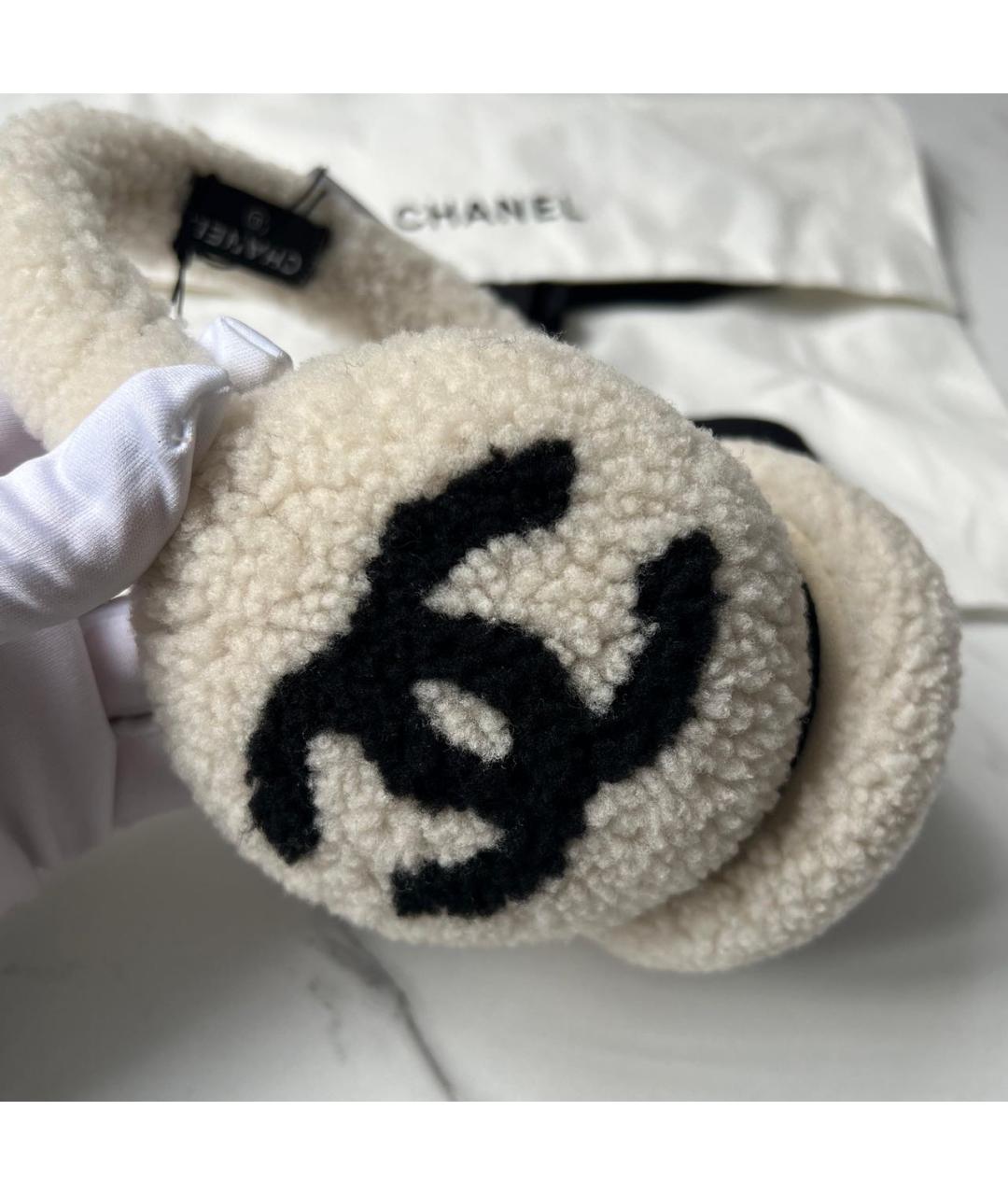 CHANEL Бежевые шерстяные наушники, фото 6