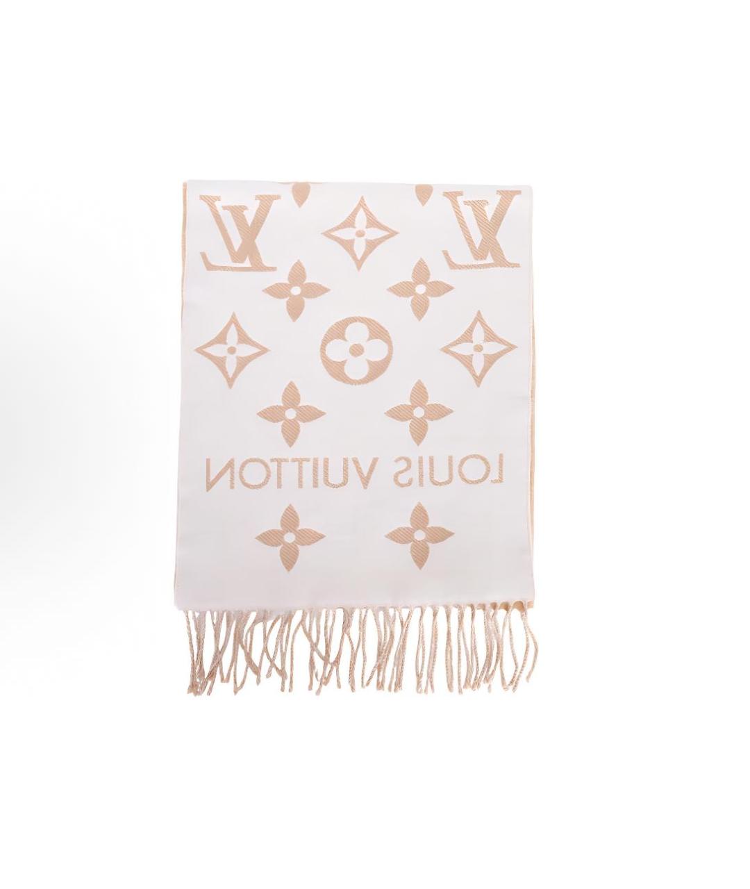 LOUIS VUITTON Бежевый шерстяной шарф, фото 3