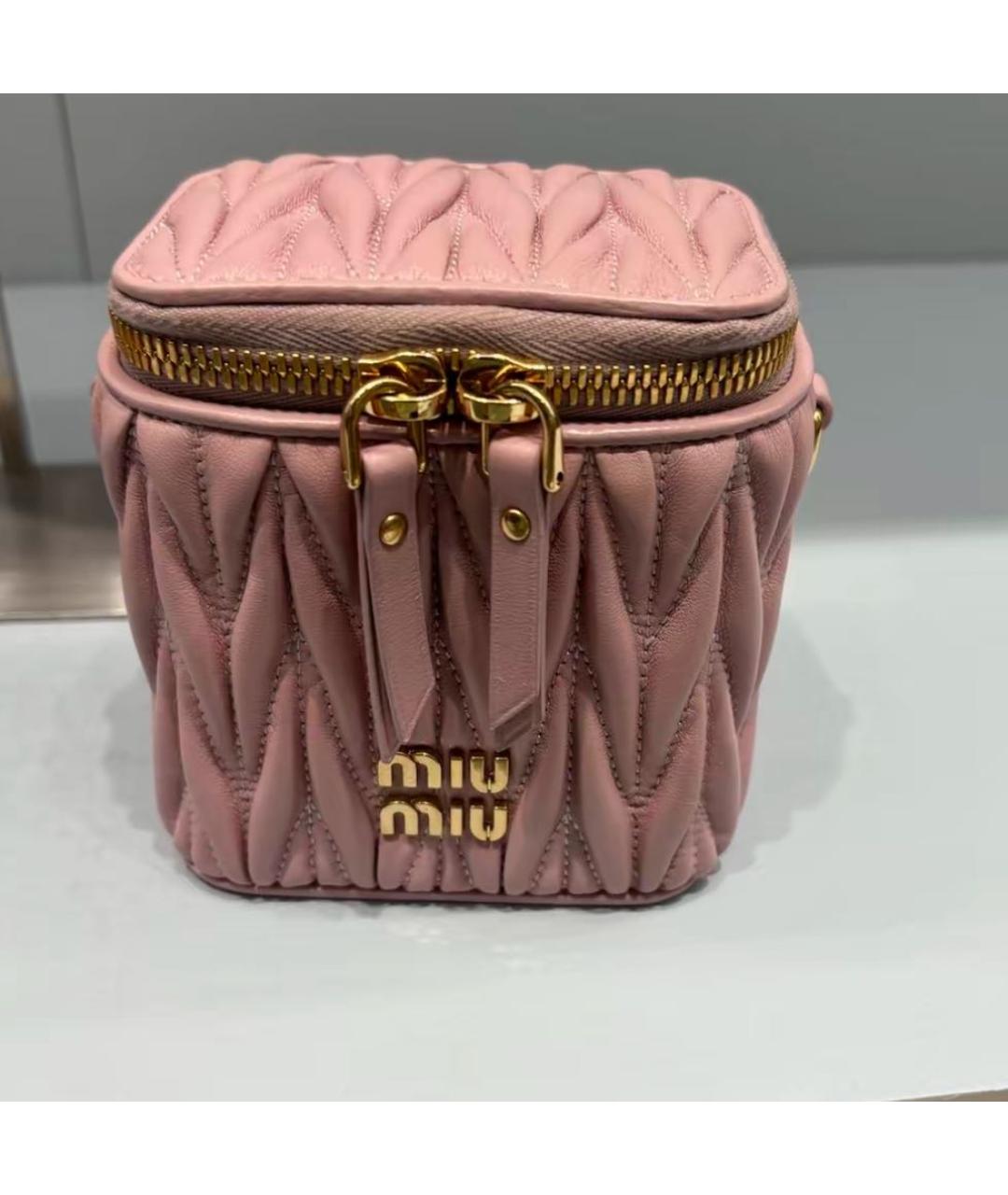 MIU MIU Розовая кожаная сумка через плечо, фото 6