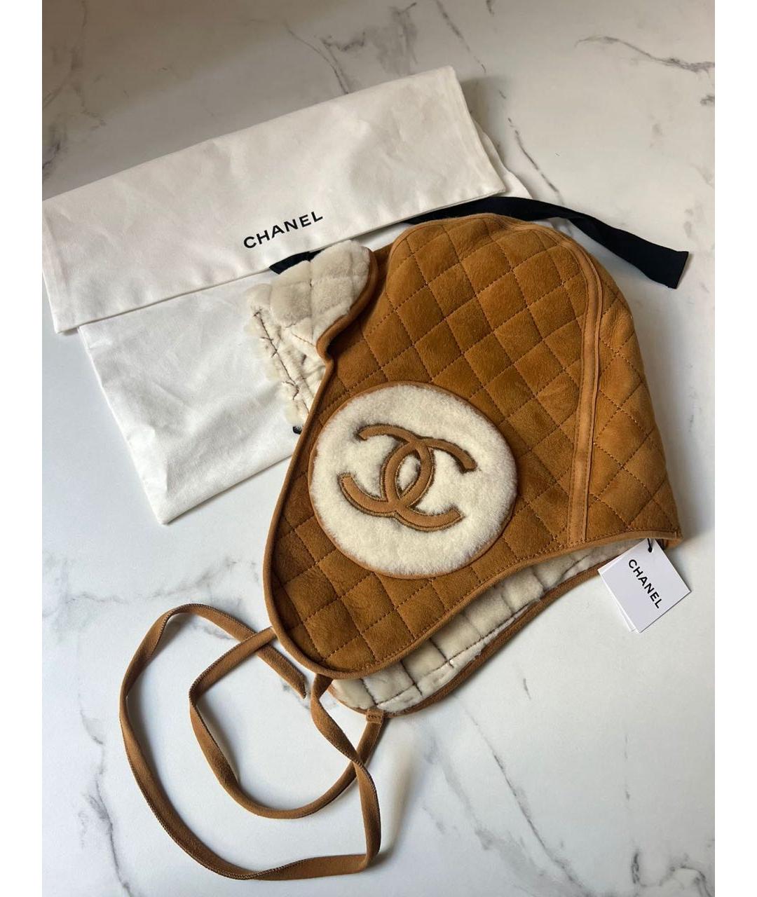 CHANEL Коричневая шапка, фото 2