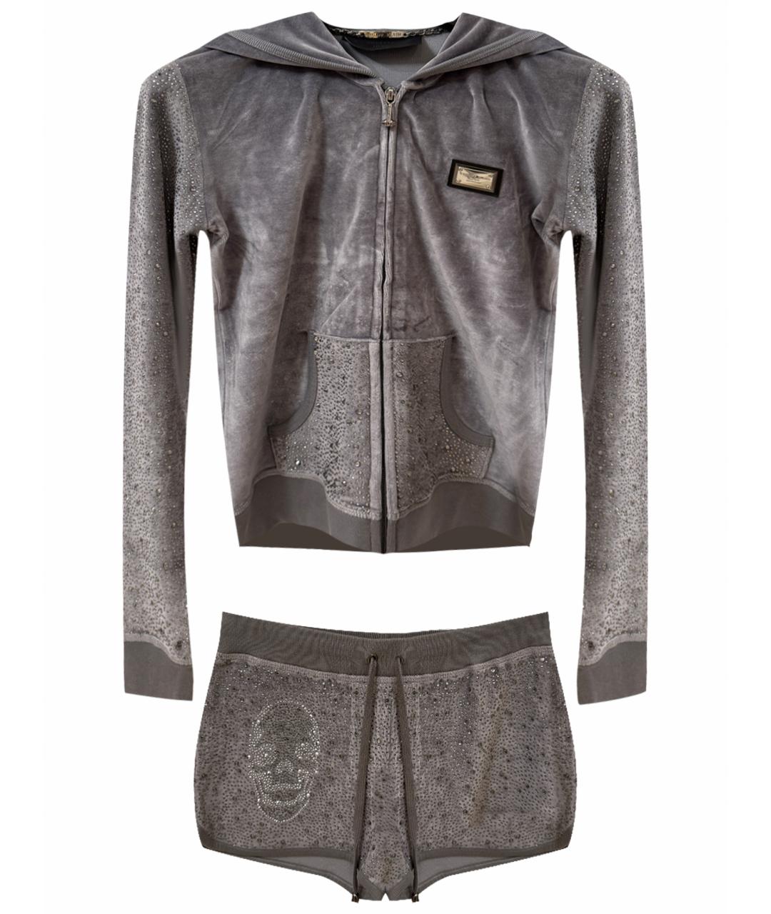 PHILIPP PLEIN Серый хлопковый спортивные костюмы, фото 1