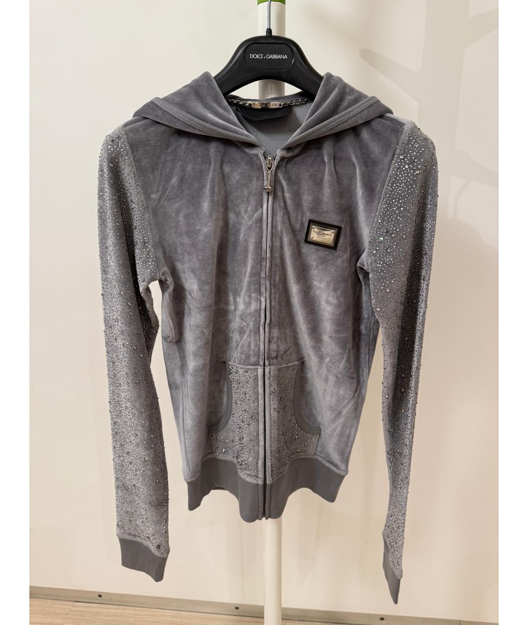 PHILIPP PLEIN Серый хлопковый спортивные костюмы, фото 2