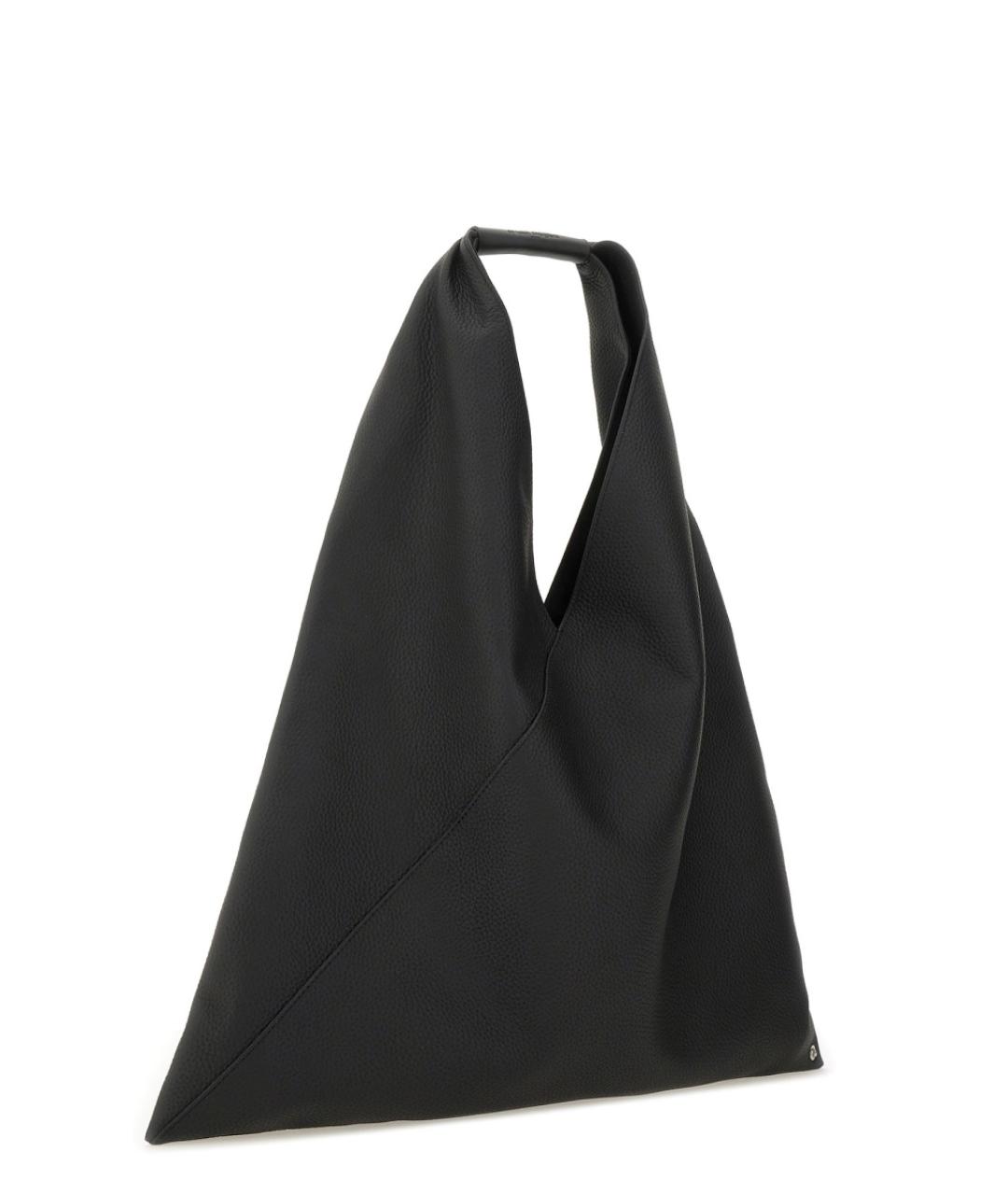 MM6 MAISON MARGIELA Черная кожаная сумка тоут, фото 2