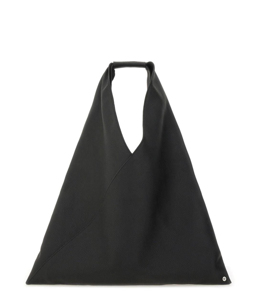 MM6 MAISON MARGIELA Черная кожаная сумка тоут, фото 1