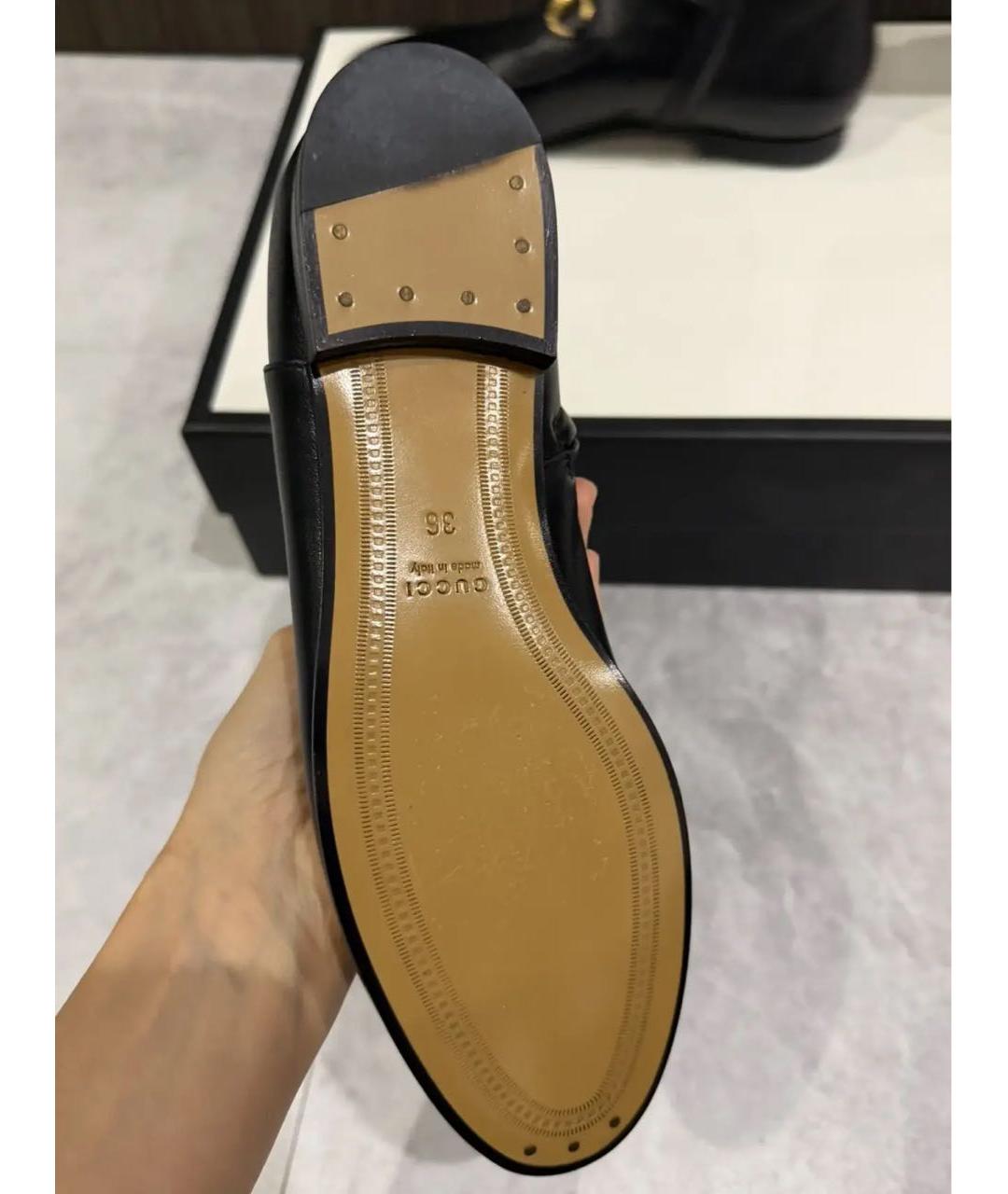 GUCCI Черные кожаные полусапоги, фото 3