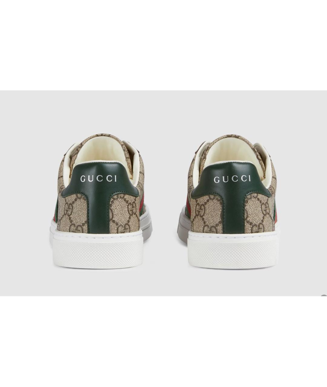 GUCCI Бежевые кожаные кеды, фото 4