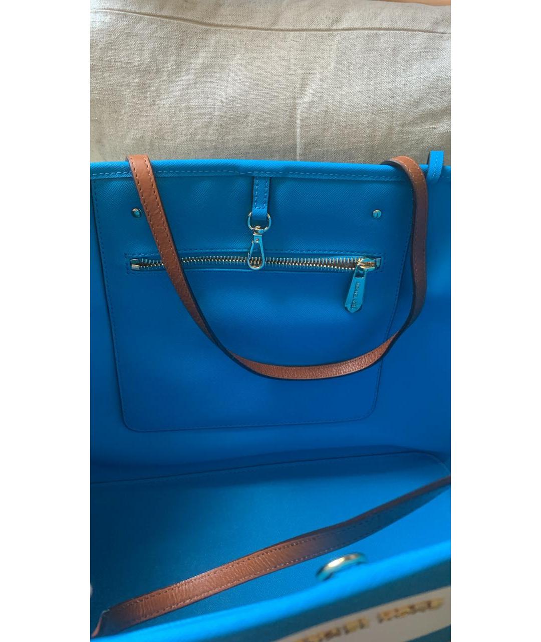 MICHAEL MICHAEL KORS Голубая кожаная сумка тоут, фото 5