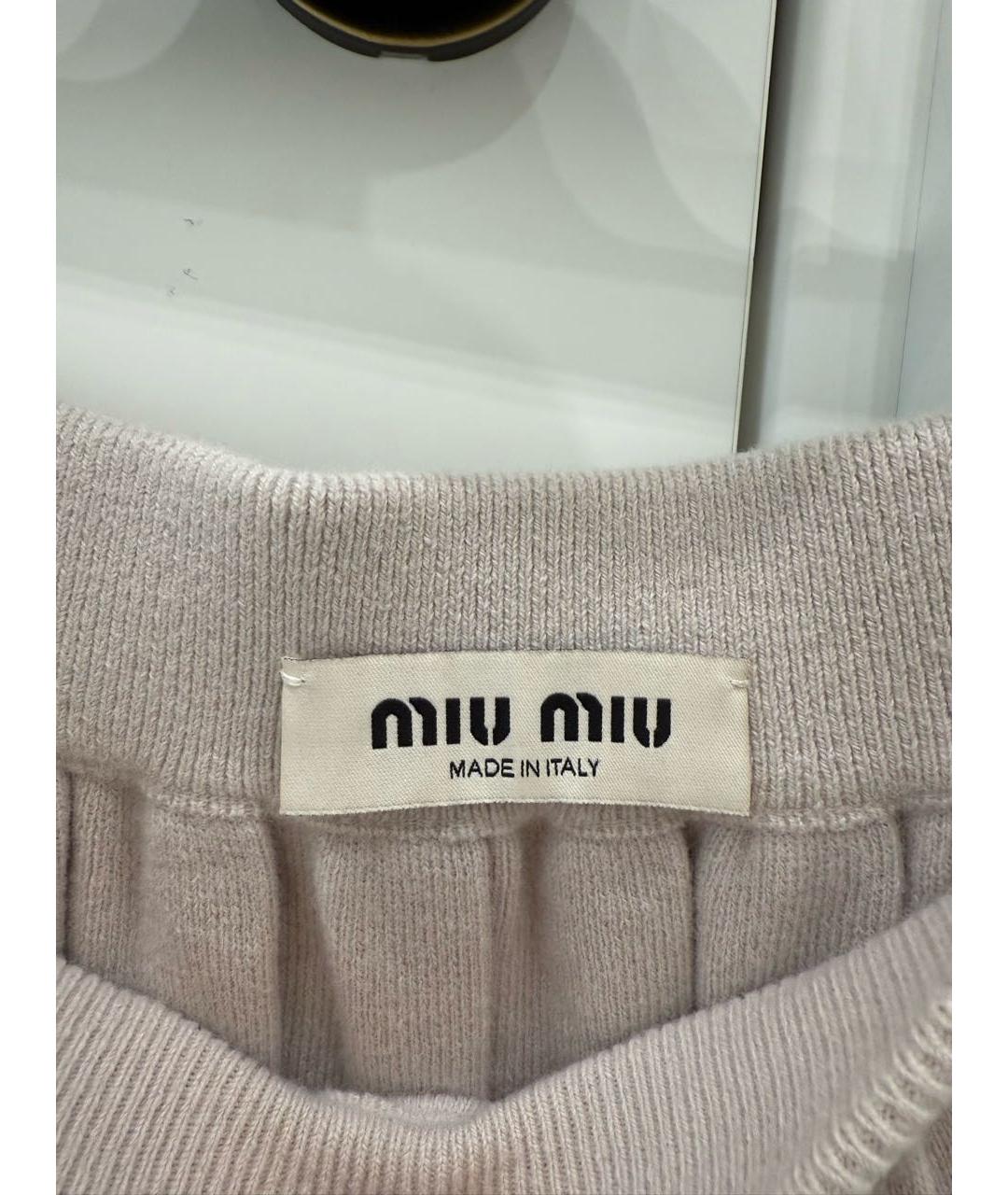 MIU MIU Бежевая юбка мини, фото 3
